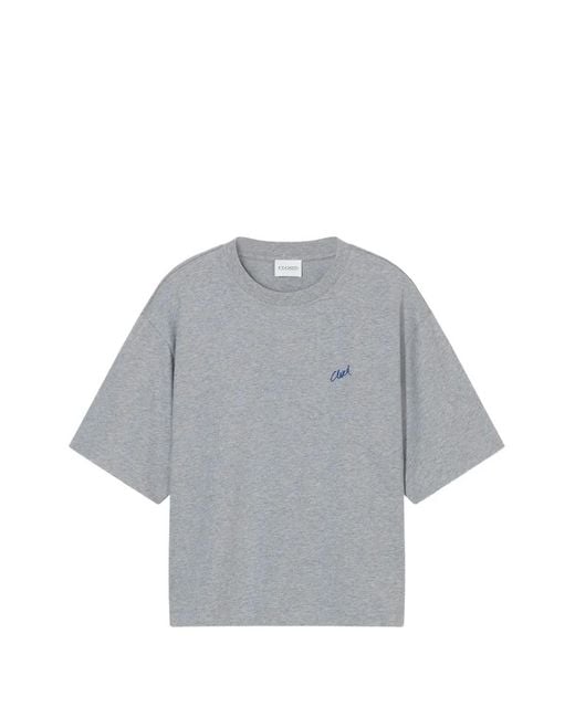 Closed Gray T-Shirt À Logo Brodé