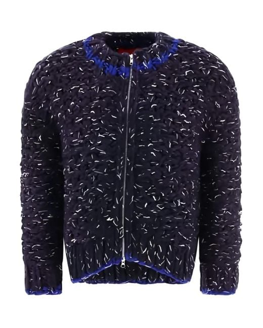 Eckhaus Latta Blue Knitted Bomber for men
