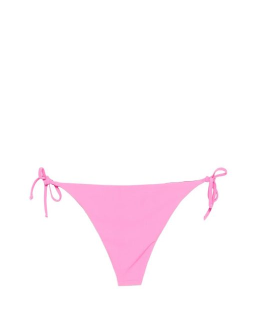 Moschino Pink Logo-Print Side-Tie Bikini Bottoms