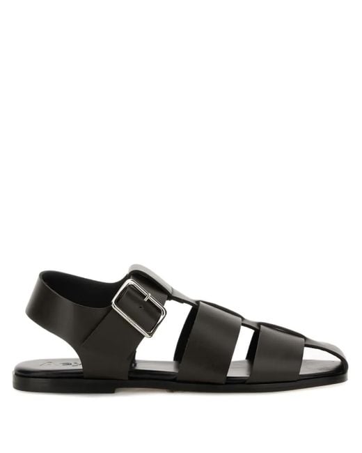 Aeyde Black Buckle-Fastening Leather Sandals