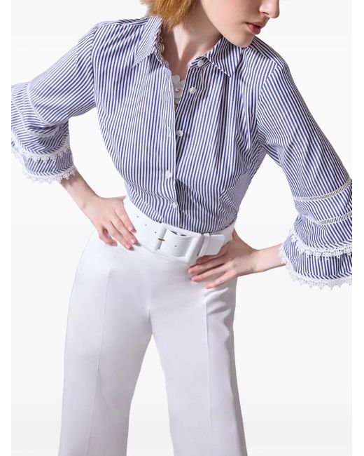 Carolina Herrera White Hose Mit Weitem Bein