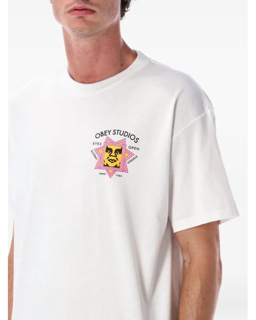Obey White Global Visuals T-Shirt for men
