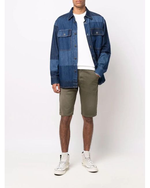 DIESEL Green Drawstring-Waist Denim Shorts for men