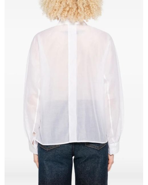 Peserico White Layered Cotton Shirt