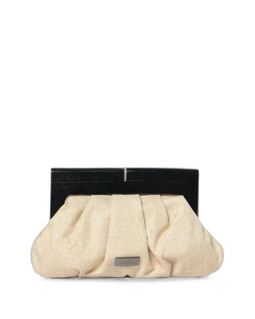 Twentyfourhaitch Black Teresitas Draped Clutch Bag