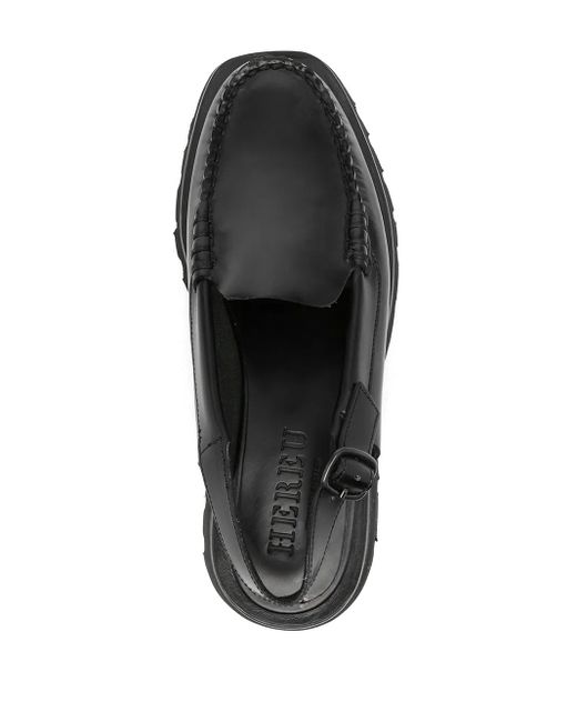 Hereu Black Slingback Strap Loafers