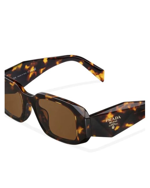 Prada Brown Symbole Rectangular-Frame Sunglasses