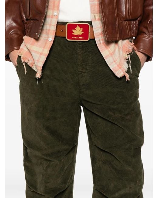 DSquared² Green Layered Cotton Trousers for men