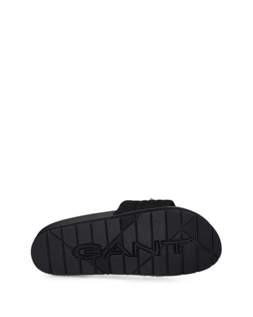 Gant White Quilted-Strap Slides