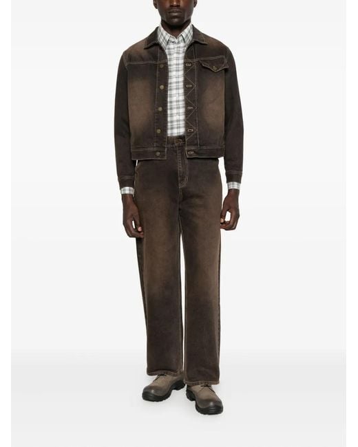 Carter Young Brown Overdyed Denim Jacket for men
