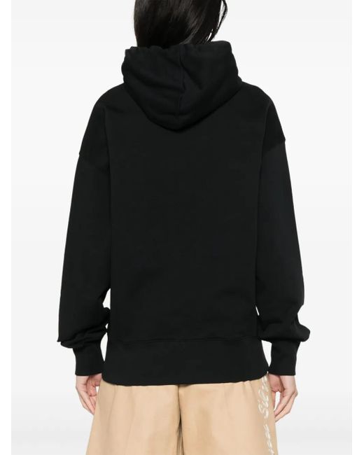 MSGM Black Cotton Crewneck Sweatshirt With Logo
