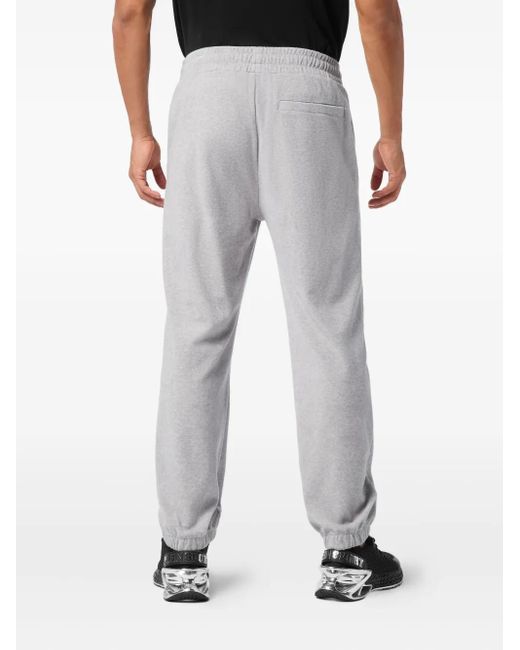 Philipp Plein Gray Logo-Patch Elasticated-Cuff Joggers for men