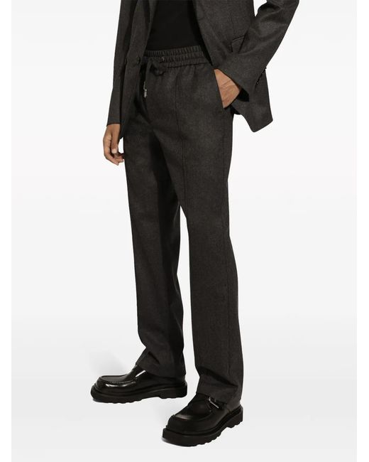 Dolce & Gabbana Black Elasticated Drawstring Pants for men