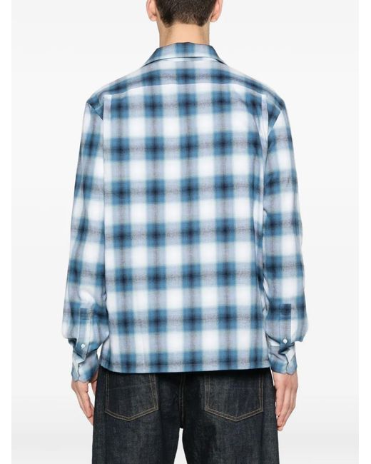 J.W. Anderson Blue Checked Shirt for men