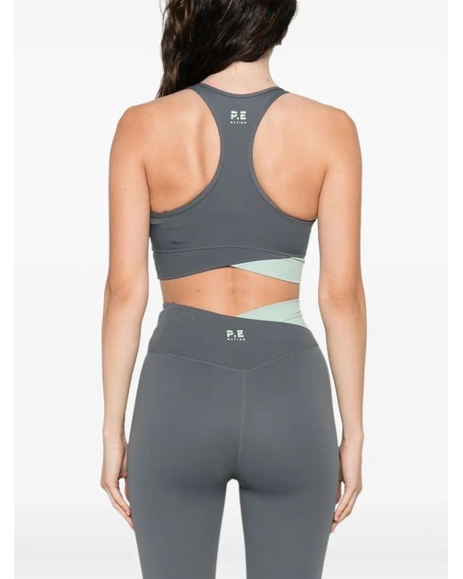 P.E Nation Blue Wander Crossover Sports Bra