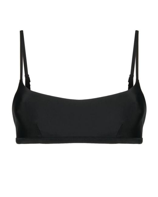 Matteau Black Adjustable-Strap Bikini Top