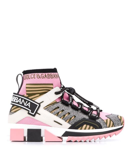 Dolce & Gabbana Pink Sorrento High-top Sneakers