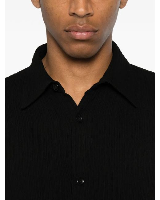 Sandro Black Long-Sleeve Buttoned Shirt for men
