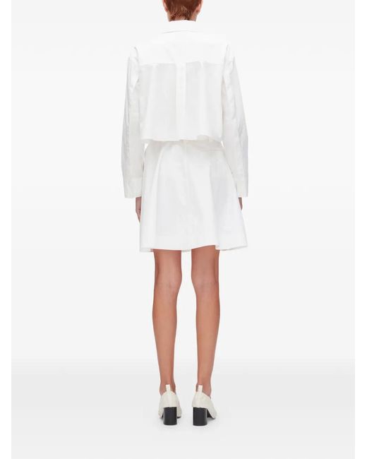 3.1 Phillip Lim White Belted Shirt Mini Dress