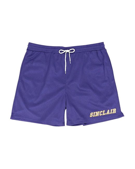 Sinclair Blue Logo-Print Drawstring Shorts for men