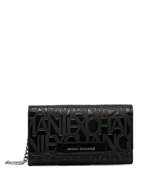 ARMANI EXCHANGE Black Mini Embossed Clutch Bag
