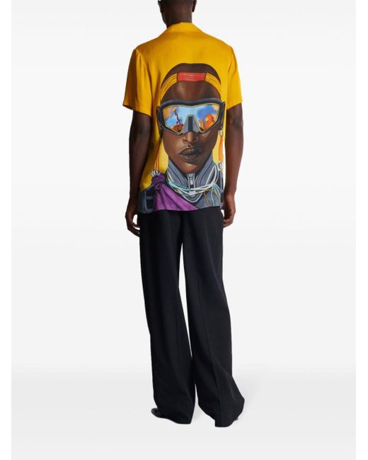 Balmain Yellow X Disney Graphic-Print Shirt for men