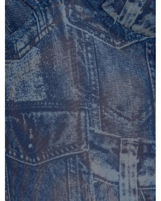 DIESEL Blue Denim-Effect Bodysuit