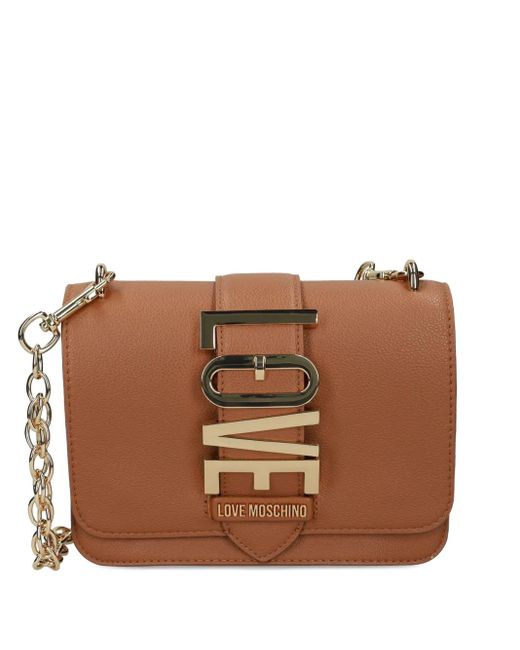 Love Moschino Logo-lettering Shoulder Bag Brown
