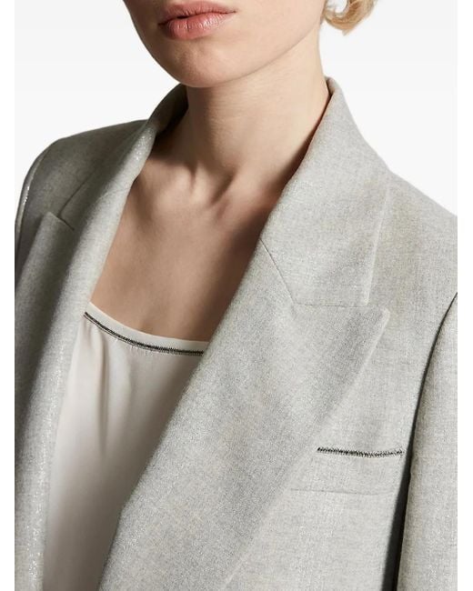 Peserico Gray Single-Breasted Blazer