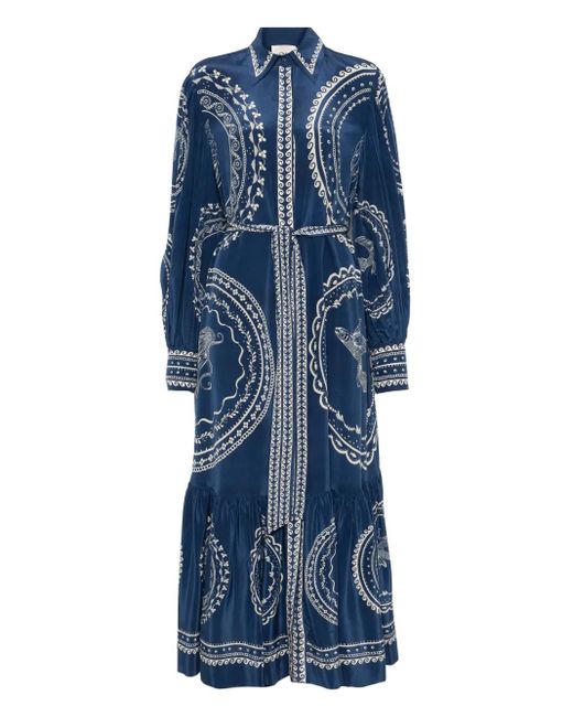 ALÉMAIS Ocean Midi-Jurk in het Blue