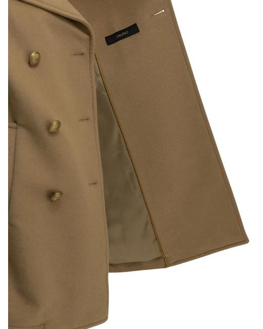 Sealup Green Double-Breasted Camel Hair Coat
