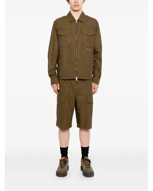 Moncler Green Drawstring Cargo Shorts for men