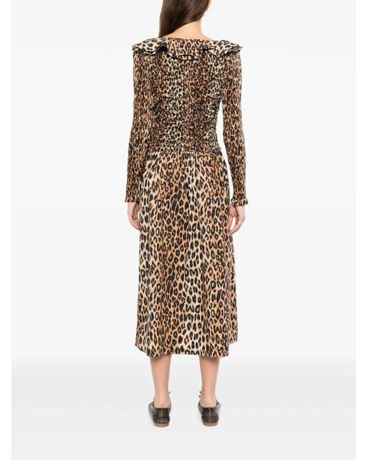Damson Madder Natural Harper Shirred Midi Dress