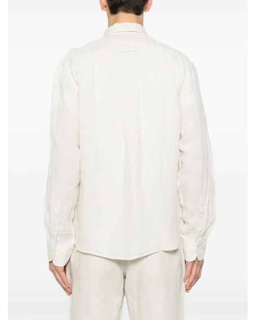 Gant White Button-Down-Collar Chest-Pocket Shirt for men