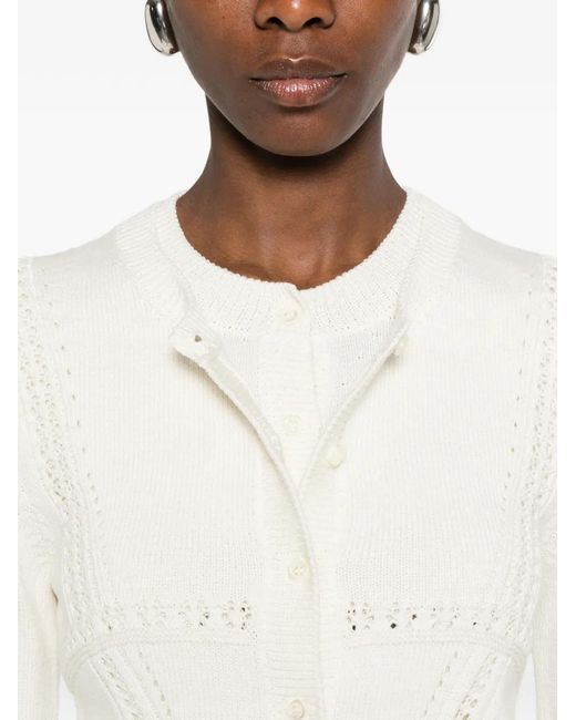 Ermanno Scervino White Silk Cotton Cardigan
