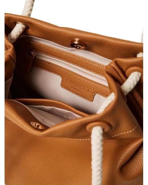 Twinset Brown Rope-Handles Bucket Bag