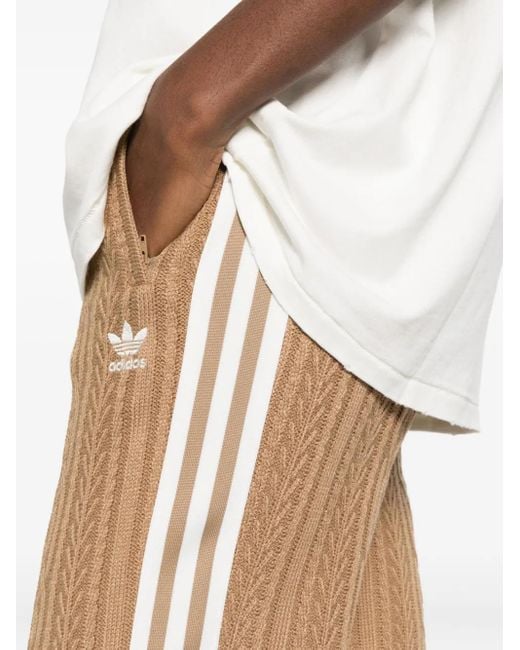 Adidas White Three-Stripe Track Pants
