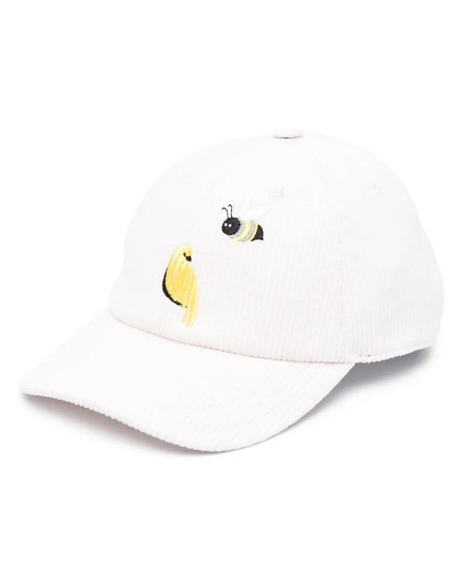 Thom Browne White Corduroy-Detail Baseball Cap for men
