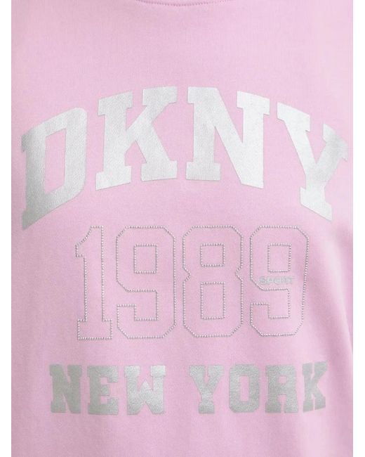 DKNY Pink Logo-Print Sweatshirt