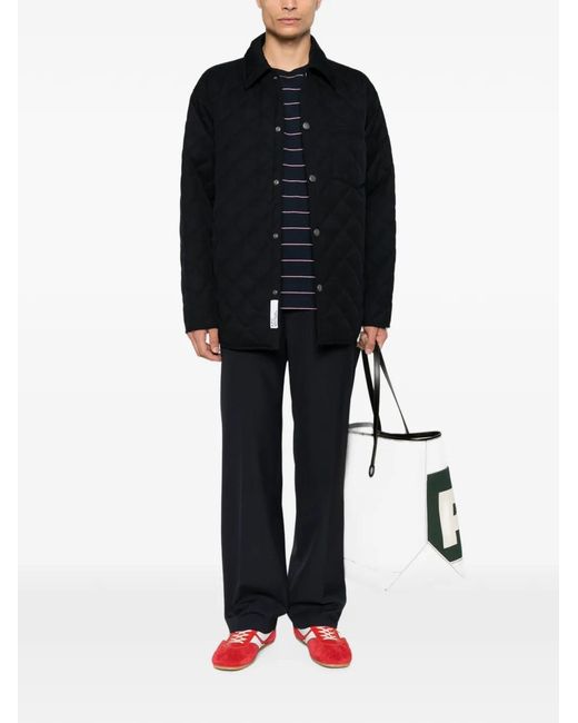 A.P.C. Black Quilted Press-Stud Jacket for men