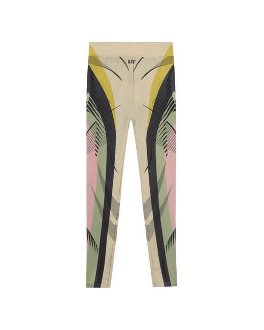 Off-White c/o Virgil Abloh Natural Geometric-Print Leggings