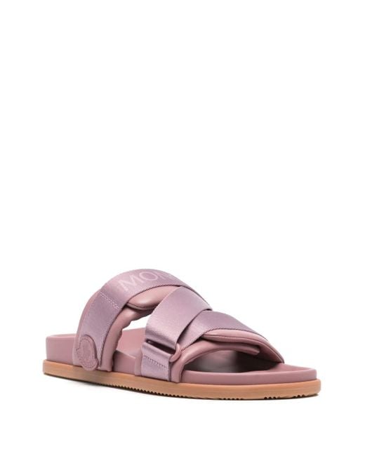 Moncler Pink Logo-Jacquard Slides