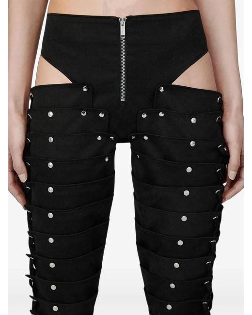 SRVC Studio Black Ronin Studded Lace-Up Trousers