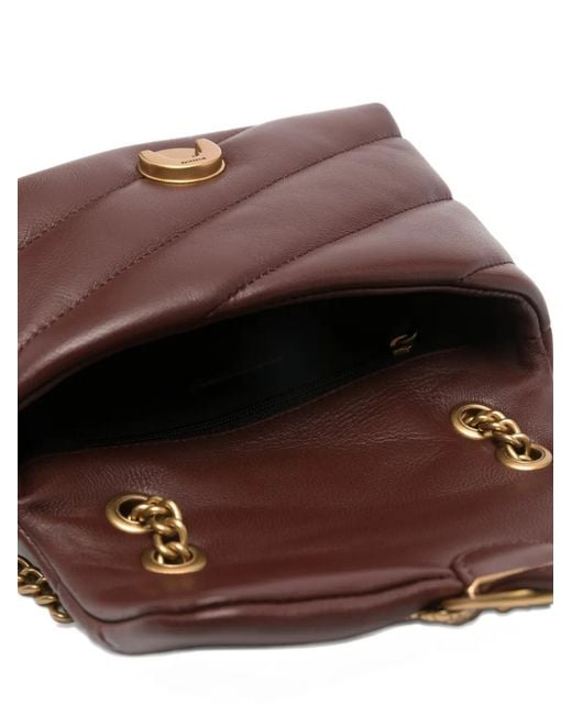 Pinko Brown Baby Shoulder Bag Love Bag Puff Maxi Quilt