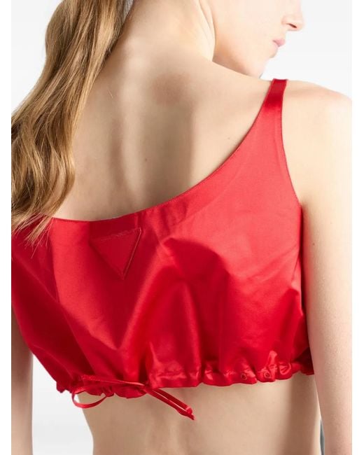 Prada Red Duchesse Crop Top