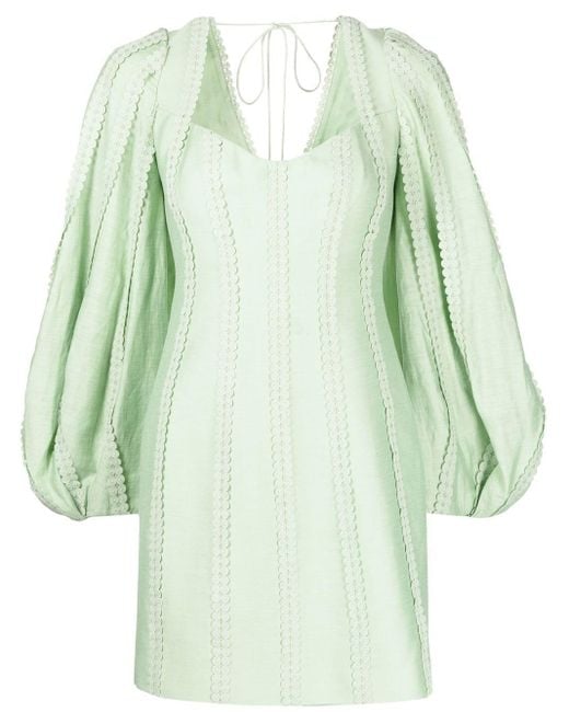 Acler Duxbury Puff-sleeve Mini Dress in Green | Lyst Australia