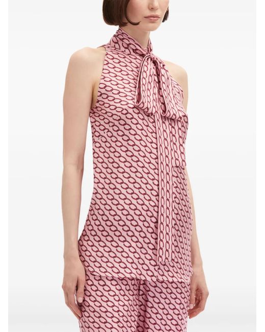 Oscar de la Renta Oscar ノースリーブ ブラウス S Red