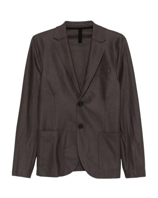 Harris Wharf London Black Single-Breasted Virgin-Wool Blazer for men