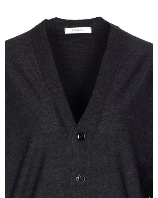 Lemaire Black V-Neck Cardigan