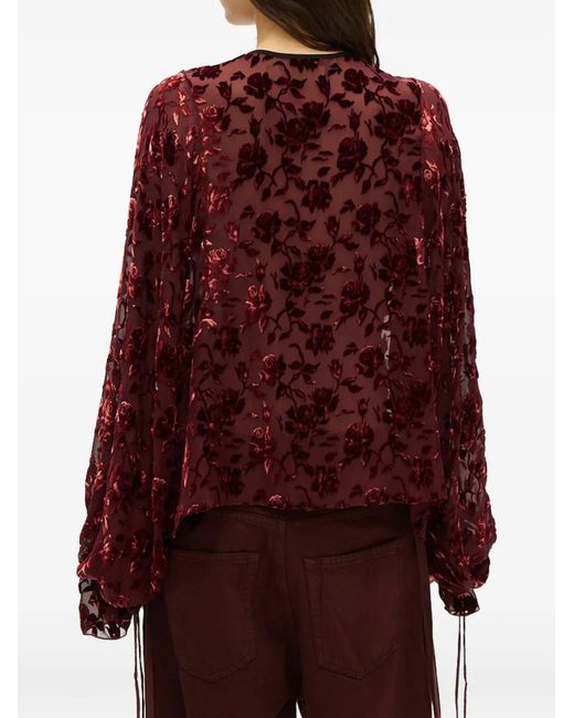 Blusa Devoré di Ann Demeulemeester in Purple